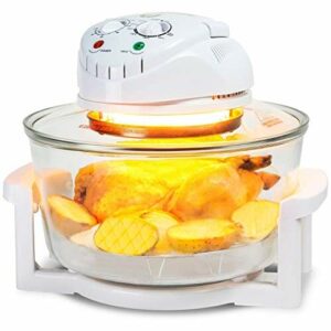 Cecotec Combi Grill Tischkonvektionsofen. Mehrfunktion, Temperatur bis zu 250 ºC, 60 Minuten Timer, Verlängerungsring für mehr Fassungsvermögen (19 L), 1300 W., Weiß