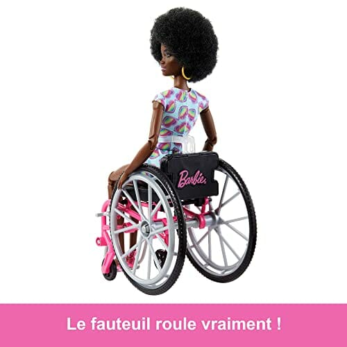 Barbie Fashionistas Lalka (kręcone czarne włosy) z wózkiem inwalidzkim - obrazek 6
