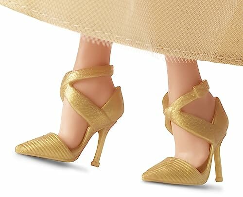 Barbie Lalka świąteczna Barbie Signature z blond włosami w złocistej s - obrazek 4