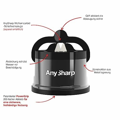 AnySharp Pro metalowa ostrzałka do noży z przyssawką, Szary - obrazek 6