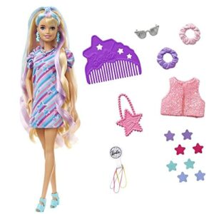 Lalka Barbie z 15 Akcesoriami do Włosów i Stylizacji HCM88
