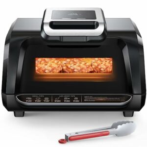 Heißluftfritteuse Acekool Air Fryer 7 Grillprogramme friteuse, Rauchfreier Elektrischer Grill für Innen BBQ, Ober-Unterhitze 1750W 4QT Silikonzange als Bonus