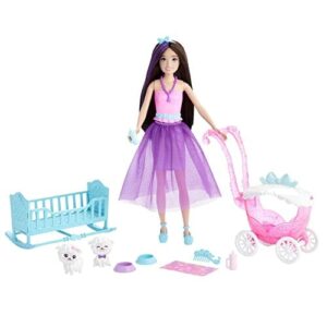 Lalka Barbie HLC29 Skipper z Tiulową Spódniczką i Zabawkami dla Dzieci 3+