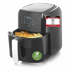 Emerio Heißluftfritteuse, Airfryer, Smart Fryer, DIGITAL, Frittieren ohne Öl, leicht zu reinigen, 5.5 Liter Volumen, 1400 Watt, BPA frei, AF-123544, 5.5 liters, Schwarz