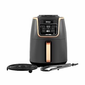 Ninja Air MAX Heißluftfritteuse, Airfryer, 5,2L, Familiengröße, antihaftbeschichteter, spülmaschinenfester Korb, Silikonzange, 5-in-1, Amazon Exklusiv, Kupfer/Schwarz, AF150EUCP
