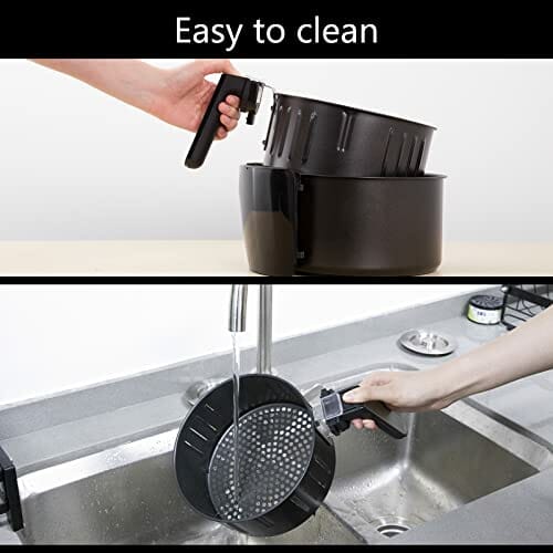 Heißluftfritteuse, Uten 4,5L Fritteuse Airfryer XL Aerofryer mit Digitalem Display, 7 Programms, Touch-Control-Sensor und Rapid-Air-Umluft Technologie, Antihaftkorb, 1500W - obrazek 5