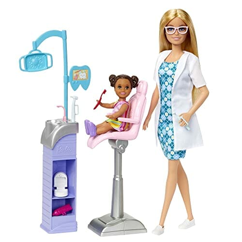 Barbie Linia Kariera Dentystka Zestaw z lalką i akcesoriami, HKT69