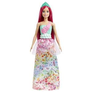 Barbie Dreamtopia Lalka księżniczka (ciemnoróżowe włosy) z błyszczącym