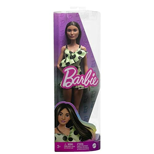 Barbie Fashionistas Lalka (brunetka) w kombinezonie w kropki, zabawka - obrazek 4