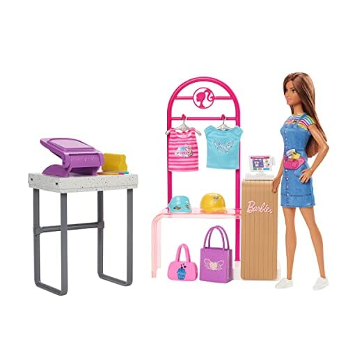 Barbie Projektantka mody Zestaw z lalką, stojakiem, przyrządem do twor