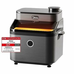 Midea DualTaste Heißluftfritteuse 7L,Airfryer xxl mit Sichtfenster,Modi saftige & knusprige,8 Programmen,Backen,Grillen,Auftauen,40-200℃,12h-Timer,Spülmaschinenfeste Crisper Platte,1650W,MF-CY75AB