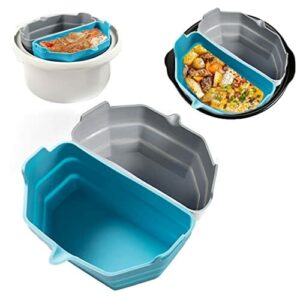 Wondsea 2 sztuki silikonowej ścianki działowej, do wielokrotnego użytku, do owalnych lub okrągłych garnków o pojemności 6 qt szarych, na urlop, catering, imprezy, do domowego obiadu