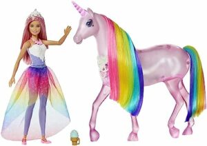 Lalka Księżniczka Barbie Dreamtopia GWM78 z Tęczową Grzywą