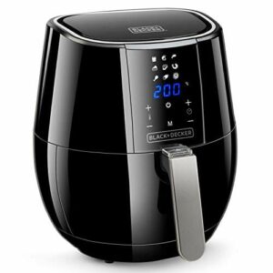 Black+Decker BXAF3500E - Digitale Heißluftfritteuse 1500W, 3l. Ohne Öl. Frittieren, braten, backen und erhitzen. Digitales Touchscreen. Antihaftbeschichtung. Schwarz