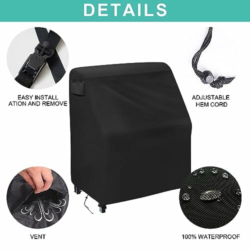 AXPQHL Drewniany koc kuchenny, koc kuchenny z tkaniny Oxford 600D, koc kuchenny na zewnątrz, wiatroszczelny, odporny na deszcz, promieniowanie UV i rozdarcia, 110 l x 50 W, 98 H CM - obrazek 5