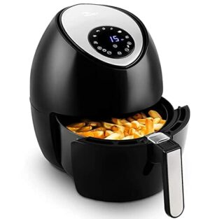 Heißluftfritteuse, Uten 4,5L Fritteuse Airfryer XL Aerofryer mit Digitalem Display, 7 Programms, Touch-Control-Sensor und Rapid-Air-Umluft Technologie, Antihaftkorb, 1500W