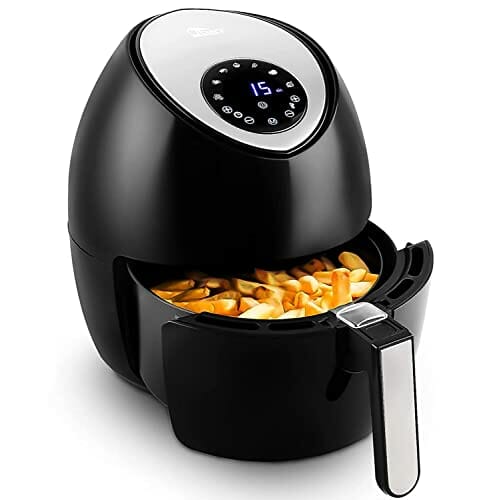 Heißluftfritteuse, Uten 4,5L Fritteuse Airfryer XL Aerofryer mit Digitalem Display, 7 Programms, Touch-Control-Sensor und Rapid-Air-Umluft Technologie, Antihaftkorb, 1500W