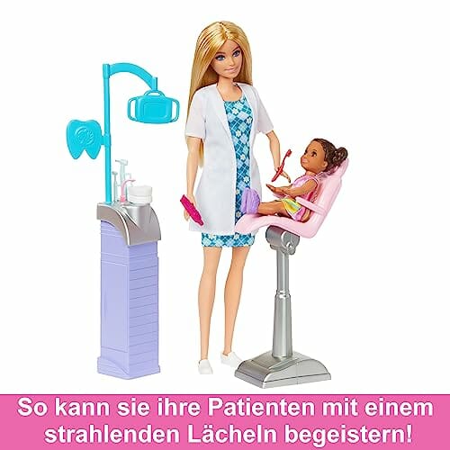 Barbie Linia Kariera Dentystka Zestaw z lalką i akcesoriami, HKT69 - obrazek 3