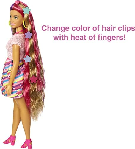 "Barbie Lalka Totally Hair Kwiaty - 15 Akcesoriów, 21,5 cm, 3+ Lat, HCM89" - obrazek 3