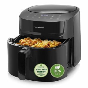 Emerio riesige digitale Heißluftfritteuse, TOP AirFryer, Frittieren ohne zusätzliches Öl, 7.2 Liter Volumen, 8 Automatik Programme, Cool Touch, BPA frei, schnelle Aufheizung, 1800 Watt, AF-129622.1