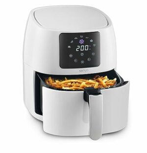 SENYA SYCK-AF002W Heißluftfritteuse ohne Öl, multifunktional, 4,5 l, Farbe Weiß, My Air Cook, 7 automatische Programme, 1400 W