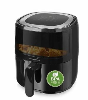 Emerio digitale Heißluftfritteuse mit Sichtfenster AirFryer, Frittieren ohne zusätzliches Öl, 5 Liter Volumen, 12 Automatik Programme, Cool Touch, BPA frei, schnelle Aufheizung, 1500 Watt, AF-129329.3