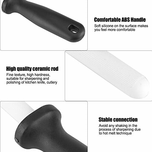 VIFER Pręt do ostrzenia 20 cm ceramiczny pręt do ostrzenia kij do ostrzenia ostrzenia kuchnia temperówka kamień narzędzie - obrazek 9