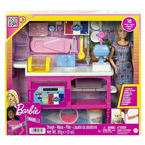 Barbie HJY19 - lalka "Malibu" i 18 elementów do pieczenia, w tym formo - obrazek 2