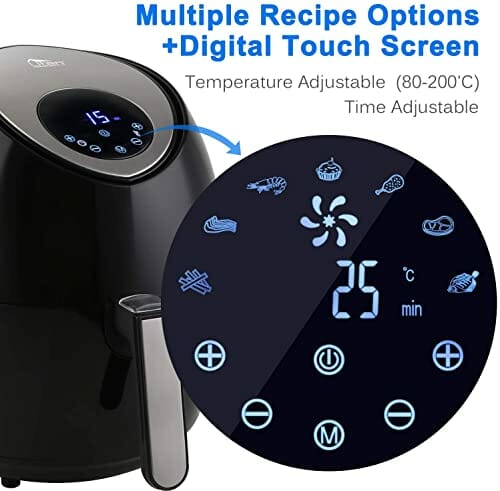 Heißluftfritteuse, Uten 4,5L Fritteuse Airfryer XL Aerofryer mit Digitalem Display, 7 Programms, Touch-Control-Sensor und Rapid-Air-Umluft Technologie, Antihaftkorb, 1500W - obrazek 8
