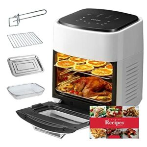 GAESHOW Air Fryer, Heißluftfritteuse mit Digital LED-Touchscreen, 15L 3-Schicht Friteuse ohne Öl, 2-in-1 Luftfrittierofen Grill mit Backblech, Backnetz, Ölpfanne, Griff Clip