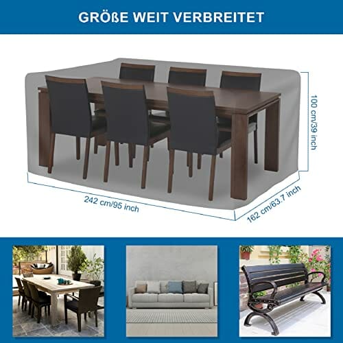 RATEL Pokrowiec na stół i krzesła, wodoszczelny, wiatroszczelny (242 x 162 x 100 cm) - obrazek 4