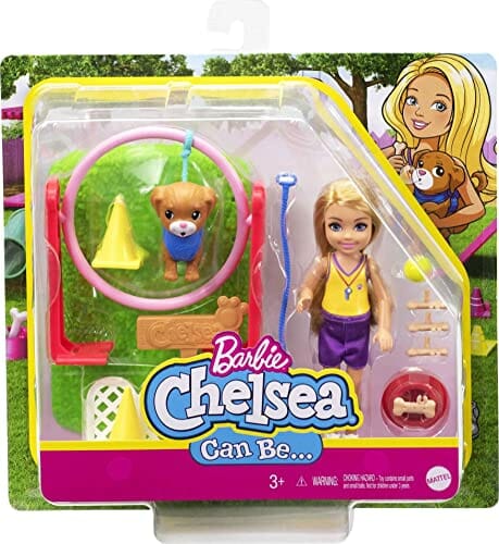 Barbie GTN62 - lalka karierowa Chelsea Blonde Chelsea i trener psów, z - obrazek 2