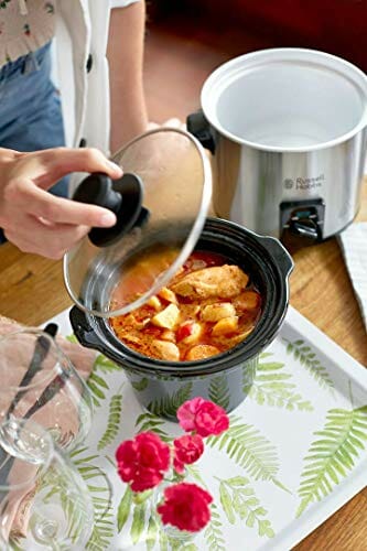 Russell Hobbs wolnowar, 3 ustawienia podgrzewania, pokrywka ze szkła hartowanego, pojemność 2l, stal nierdzewna, chromowane elementy, moc 145W, srebrny, Compact Home 25570-56 - obrazek 2