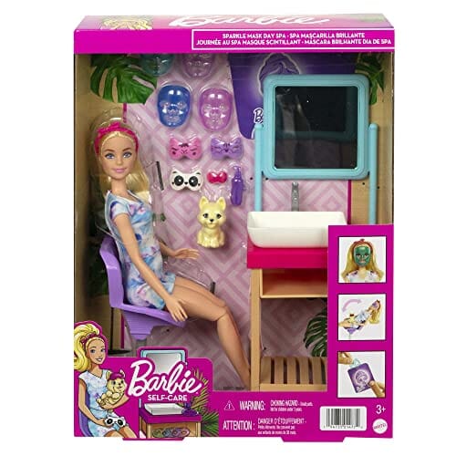 Barbie Domowe Spa Maseczka na twarz Zestaw z lalką Barbie blondynką, 7 - obrazek 2