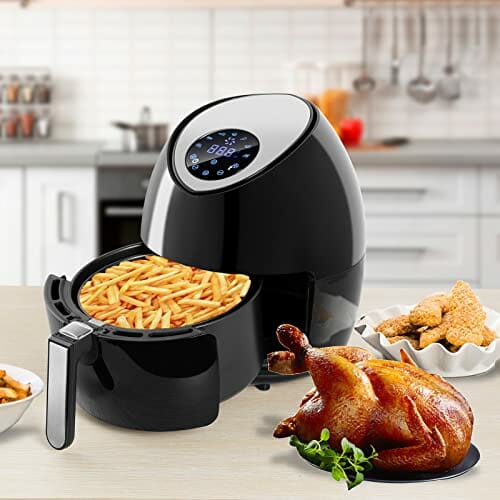 Heißluftfritteuse, Uten 4,5L Fritteuse Airfryer XL Aerofryer mit Digitalem Display, 7 Programms, Touch-Control-Sensor und Rapid-Air-Umluft Technologie, Antihaftkorb, 1500W - obrazek 3