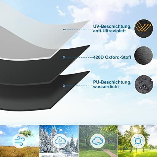 RATEL Pokrowiec na stół i krzesła, wodoszczelny, wiatroszczelny (242 x 162 x 100 cm) - obrazek 7