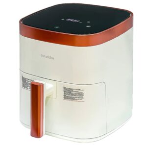 OstarkDom Digitale Luftfritteuse, ohne Öl, 5 Liter, Touch-Bedienfeld, 1400 W, 10 voreingestellte Programme, 200 ° C, Timer 60 Minuten, Weiß