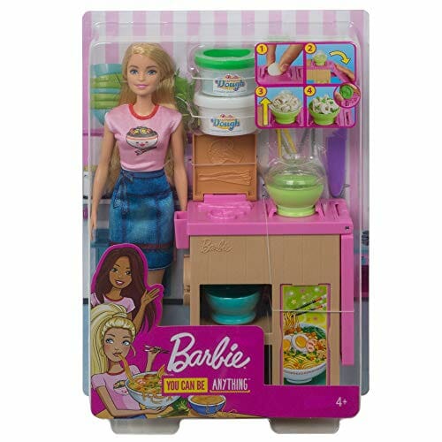 Barbie Domowy makaron Zestaw do zabawy + lalka blondynka, 2 pojemniki - obrazek 3