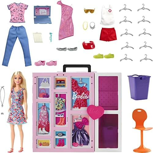 Barbie Garderoba Barbie Zestaw do zabawy Lalka blondynka i szafa (60 c