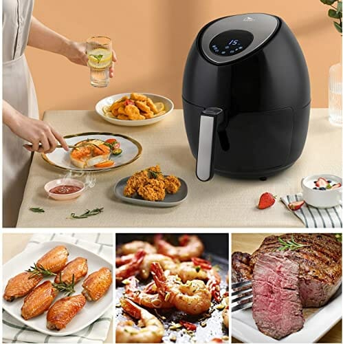 Heißluftfritteuse, Uten 4,5L Fritteuse Airfryer XL Aerofryer mit Digitalem Display, 7 Programms, Touch-Control-Sensor und Rapid-Air-Umluft Technologie, Antihaftkorb, 1500W - obrazek 4