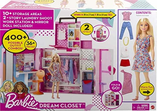 Barbie Garderoba Barbie Zestaw do zabawy Lalka blondynka i szafa (60 c - obrazek 2
