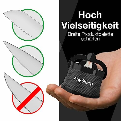 AnySharp Ostrzałka do Noży, Bezpieczne Użycie Bez Używania Rąk, Przyss - obrazek 5