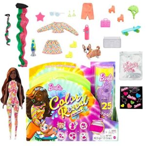Lalka Barbie Color Reveal Neon Tie-Dye z 25 Akcesoriami - Prezent dla Dzieci HCD27