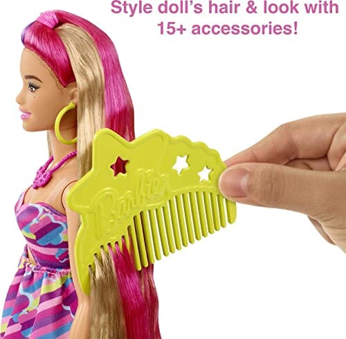 "Barbie Lalka Totally Hair Kwiaty - 15 Akcesoriów, 21,5 cm, 3+ Lat, HCM89" - obrazek 5