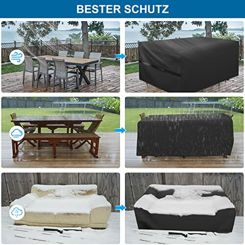 RATEL Pokrowiec na stół i krzesła, wodoszczelny, wiatroszczelny (242 x 162 x 100 cm) - obrazek 3