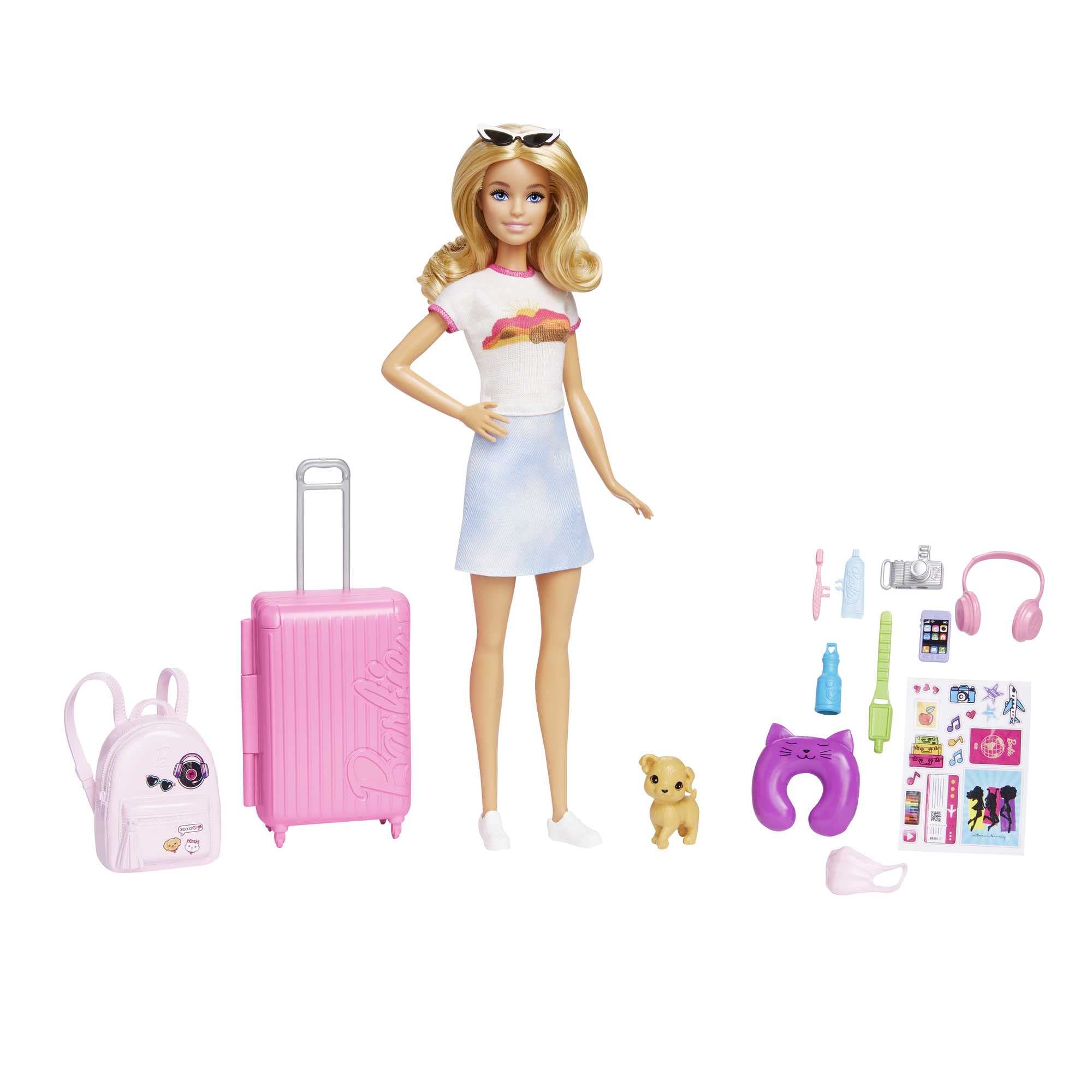 Barbie Malibu w podróży; Zestaw podróżny z lalką Barbie "Malibu" Rober