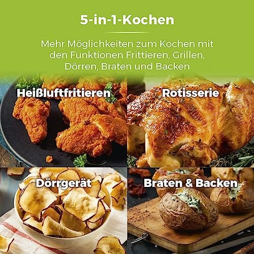 Tower T17039 Xpress Pro 5-in-1 Digitale Heißluftfritteuse mit Schneller Luftzirkulation, 60-Minuten-Timer - Airfryer Heißluftfritteuse XXL 11 l - 2000W - Schwarz - obrazek 6