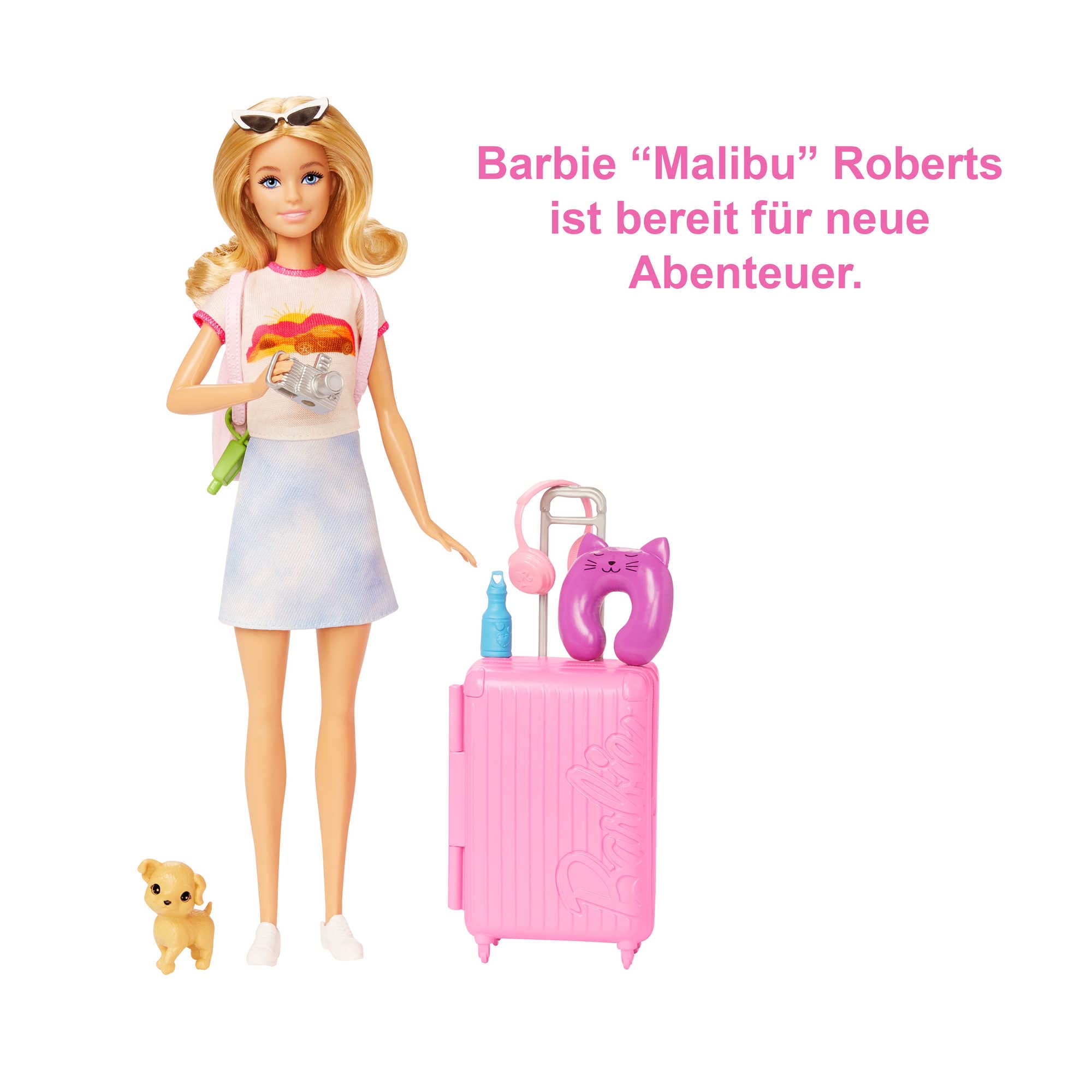 Barbie Malibu w podróży; Zestaw podróżny z lalką Barbie "Malibu" Rober - obrazek 4