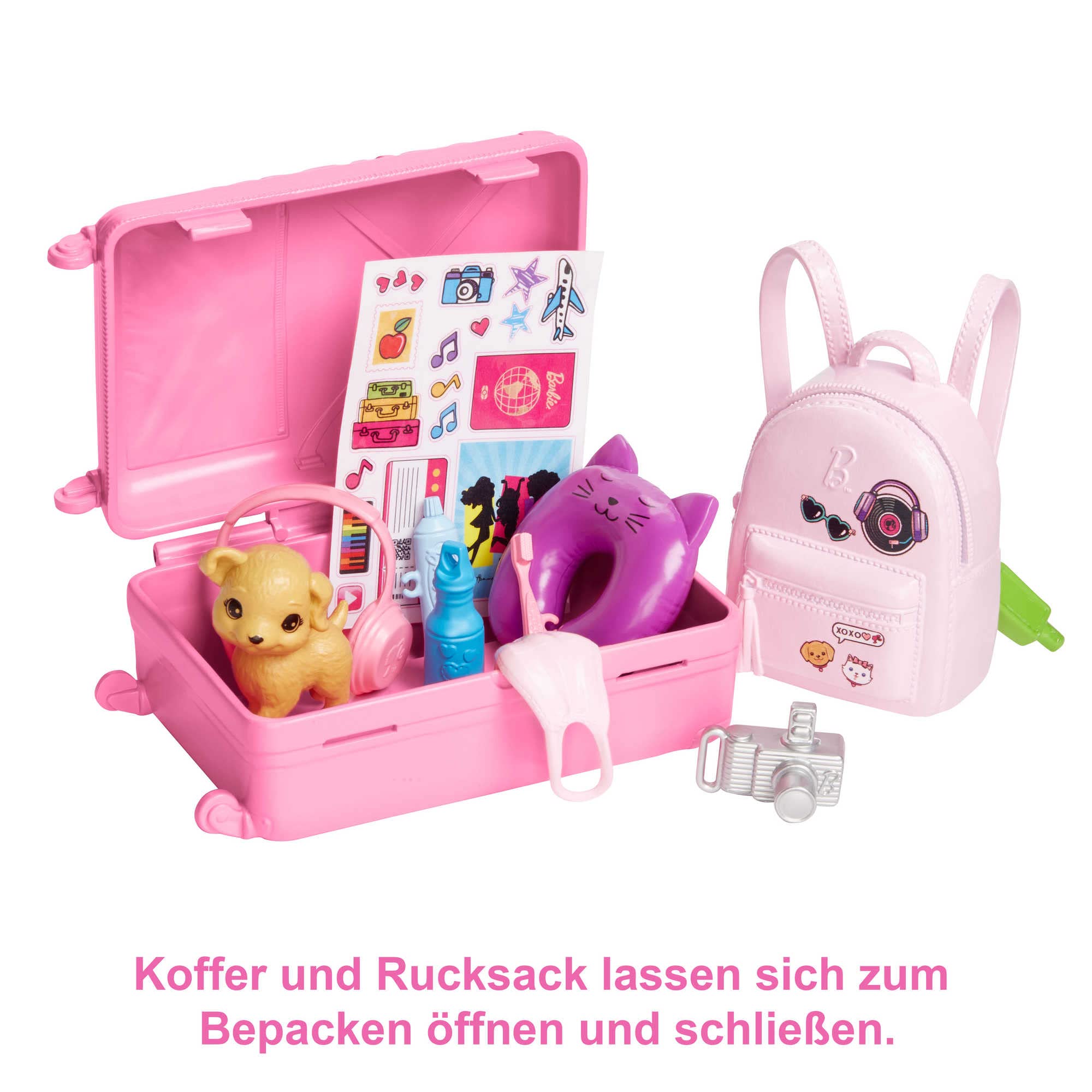 Barbie Malibu w podróży; Zestaw podróżny z lalką Barbie "Malibu" Rober - obrazek 6