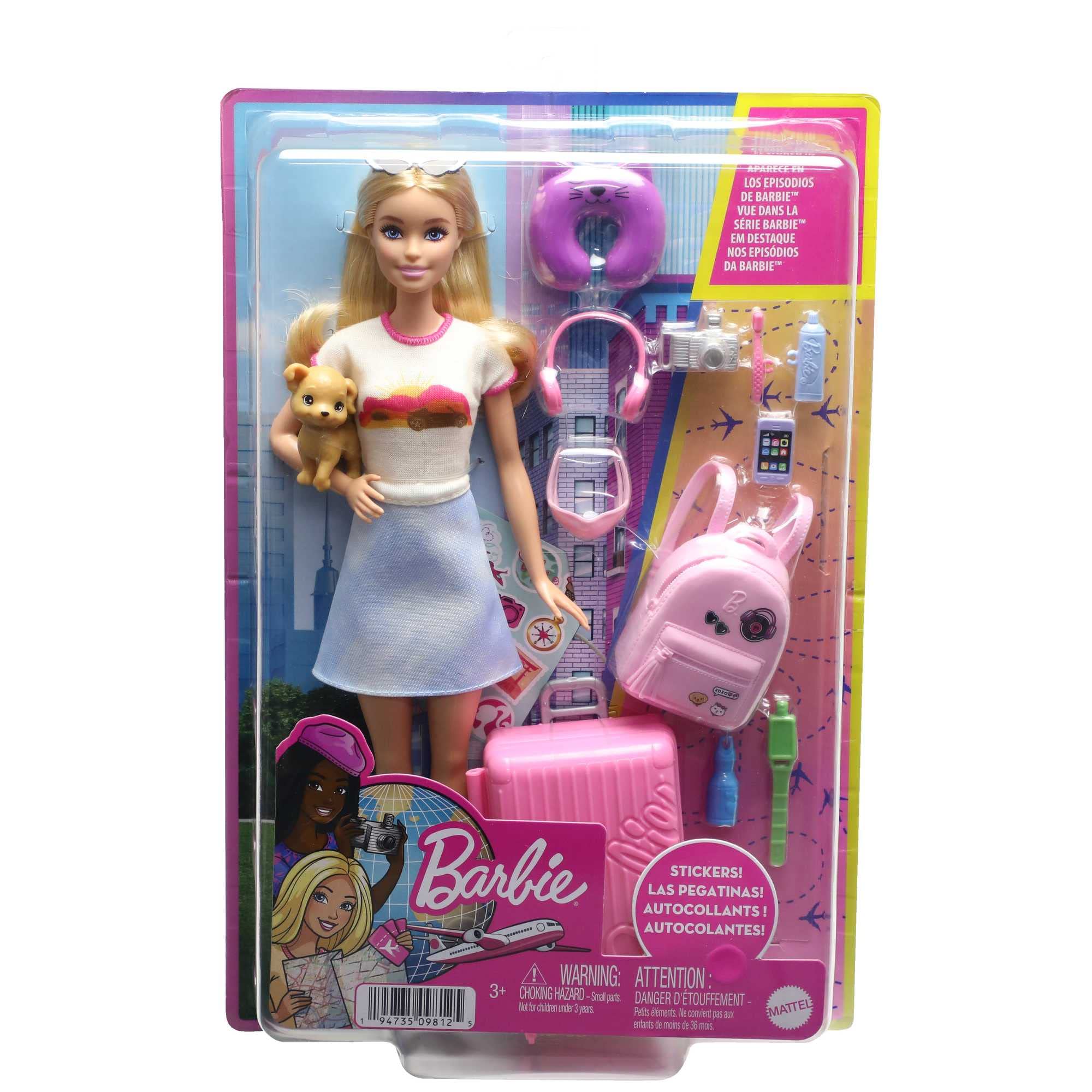 Barbie Malibu w podróży; Zestaw podróżny z lalką Barbie "Malibu" Rober - obrazek 3